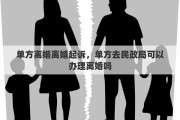 單方離婚離婚起訴，單方去民政局可以辦理離婚嗎