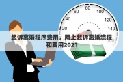 起訴離婚程序費(fèi)用，網(wǎng)上起訴離婚流程和費(fèi)用2021