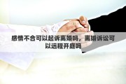 感情不合可以起訴離婚嗎，離婚訴訟可以遠(yuǎn)程開庭嗎