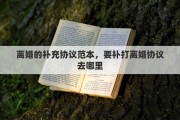 離婚的補(bǔ)充協(xié)議范本，要補(bǔ)打離婚協(xié)議去哪里