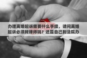 辦理離婚起訴需要什么手續(xù)，請問離婚起訴必須找律師嗎？還是自己到法院辦手續(xù)就行