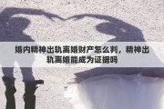 婚內(nèi)精神出軌離婚財(cái)產(chǎn)怎么判，精神出軌離婚能成為證據(jù)嗎