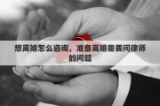 想離婚怎么咨詢，準(zhǔn)備離婚需要問律師的問題