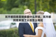 雙方都同意離婚需要什么手續(xù)，雙方都同意離婚了以后怎么相處