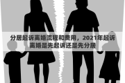 分居起訴離婚流程和費用，2021年起訴離婚是先起訴還是先分居