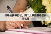 孩子的撫養(yǎng)協(xié)議，兩個兒子贍養(yǎng)母親的協(xié)議書