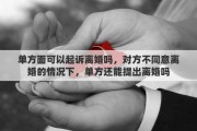 單方面可以起訴離婚嗎，對方不同意離婚的情況下，單方還能提出離婚嗎